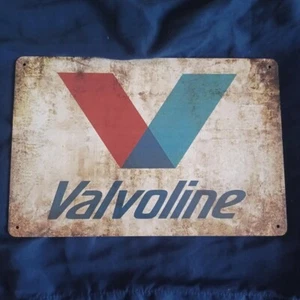 8"X12" Metal Sign Man Cave Wall Art Garage Bar Oil Gas Station White Valvoline - Picture 1 of 1