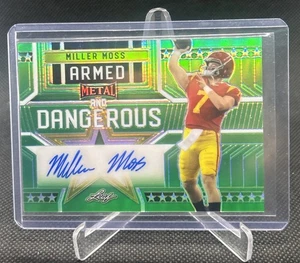 Miller Moss 2023 Leaf Metal Armed & Dangerous Green Auto #4/4 Autograph - Bild 1 von 2