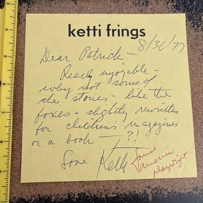 Ketti Frings American writer and playwright Signed Letter DC3733 - Image 1 of 2