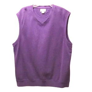 NWOT. Cutter & Buck Purple V-Neck Cotton Sweater Vest. L - Picture 1 of 4