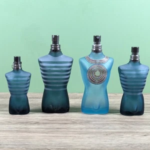 Jean Paul Gaultier Le Male Empty Parfum L/EDT Bottles X4 - Made In France - Foto 1 di 23