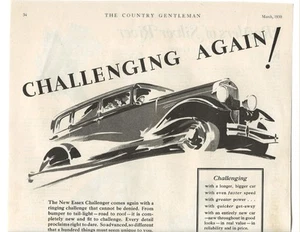 Rare 1930 New Essex Challenger Automobile Magazine Ad; Great Shape! - Picture 1 of 2