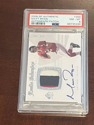 2008 Matt Ryan PSA 8 SP Authentic RPA  /499 Rookie Patch Auto Ser Num FUT HOF - Image 1 of 3
