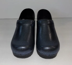 Zuecos de cuero Sanita para mujer 37 6,5 6 1/2 profesionales azules estampados Carmen nuevos - Imagen 1 de 7