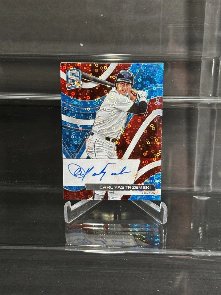 Spectra Carl Yastrzemski 2022 ¡Auto #15/15! Firmado Delantero/Trasero! Inserto MLB HOF raro Foto 1 de 4