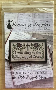 Heartstring Samplery Sunday Stitches Kreuzstichkarte The Old Rugged Cross - Bild 1 von 3