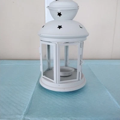 IKEA ROTERA Lantern For Tealight Cream Ivory Holiday Stars - Image 1 of 4