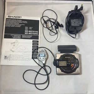SHARP MD 702 MD-MS702H2 Minidisc Player Recorder With Inline, Charger, MD Manual - Picture 1 of 13