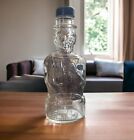 Vintage Abraham Lincoln Bank Bottle Glass Lincoln Foods Inc Lawrence Mass 8.75”