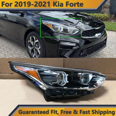 Headlight for 2019 2020 2021 Kia Forte Passenger Right Halogen w Bulb no LED - Image 1 of 4