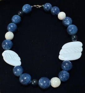 Vintage Kai Yin Lo Early Hand Made Carved Stone Bead Necklace KYL - Picture 1 of 10