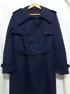 Vintage rare Jordan army military 1960s trench coat officer rain jacket dark blu - Picture 1 of 9