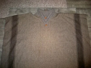 Zipper Back Wool Cape Cloak Womens Pullover Poncho Blanket Hippie One Size Vtg - Picture 1 of 9