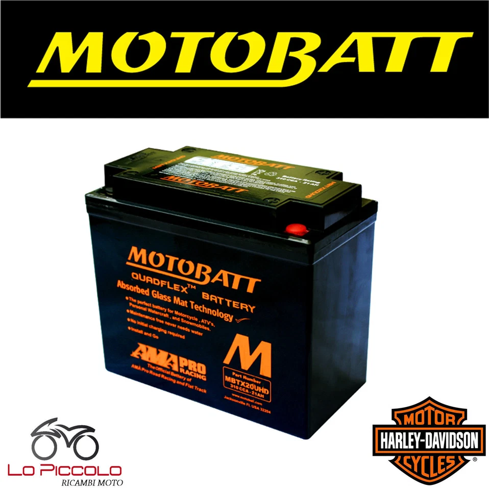 BATTERIA MOTOBATT AGM ERMETICA YTX20H-BS YTX20LBS HARLEY D. XLH Sportster 1991 Foto 1 de 1
