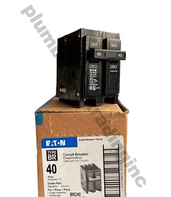 Eaton BR240 40Amp 2 Pole Standard Trip Circuit Breaker Cutler Hammer
