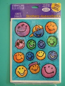 Hallmark Sticker Pack (3) Sheets Happy Smiley Silly Faces - Sealed - Picture 1 of 1
