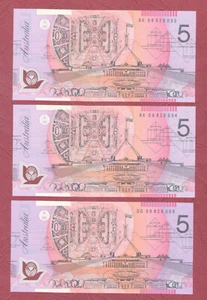AUSTRALIAN POLYMER BANKNOTE 1998 $5 EVANS / McFARLANE GEN PREFIX BK98 UNC - Picture 1 of 2
