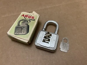 ABUS Antique Combi Combination Lock Padlock No. 150 Steel Germany W/ Key & Box - Picture 1 of 19