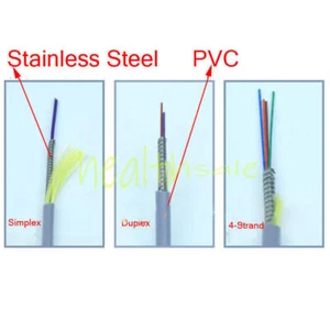100M Armored Cable LC UPC -LC UPC 4 Strand Multi-Mode Fiber Patch Cord - Afbeelding 1 van 1