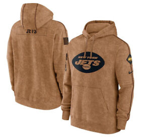 New Men's New York Jets 2023 Salute to Service Brown Hoodie