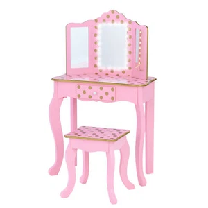 Fantasy Fields Kids Play Vanity Set & Lights Light Pink/Gold TD-11670LL - Picture 1 of 12