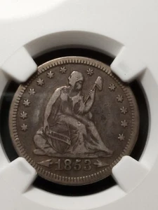 1853 Seated Liberty Quarter $.25¢-w/Arrows & Rays!Graded NGC VF-25!NICE STRIKE!! - Picture 1 of 10