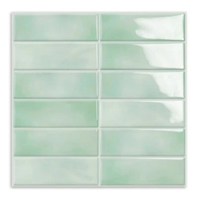 10 Sheets Subway Tile Peel and Stick Backsplash,12”×12”Light Gr - Image 1 of 4