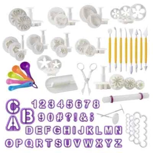 Fondant Ausstecher Set mit Buchstaben Zahlen und Muster  94 teiliges - Bild 1 von 1