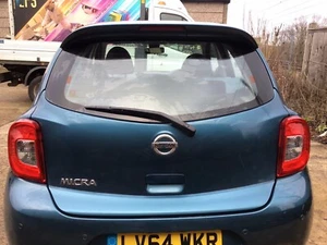 NISSAN MICRA K13 TAILGATE TURQUOISE PEARL PAINT CODE RBK 5 DOOR MODEL 2010-2017 - Picture 1 of 11