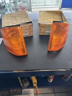 Mercedes W201 Dark Amber Euro Spec Turn Signal Assembly Set Bosch Originals New - Image 1 of 4