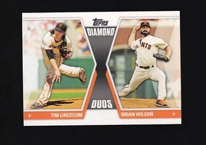 2011 Topps Diamond Duos Tim Lincecum Brian Wilson #DD-15 San Francisco Giants - Picture 1 of 2