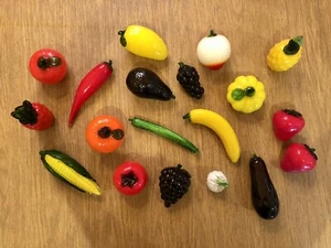 Lot Of 18 Vintage Hand-Blown Glass Vegetables /Fruits Murano Style MCM GORGEOUS! - Picture 1 of 8