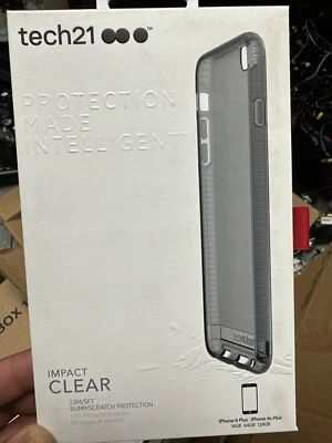Tech21 Impact Clear Hardshell Case for iPhone 6 Plus or 6S Plus Smokey Brand NEW - Image 1 of 3