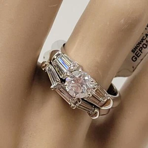 Lady's Diamond Solitaire Ring 5 Diamonds .93 Carat T.W. 14K White Go (GEP011521) - Picture 1 of 4