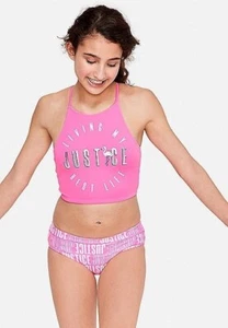 Multi Color Reversibile 2 Pcs Justice Swimsuit Size 10 - Picture 1 of 15