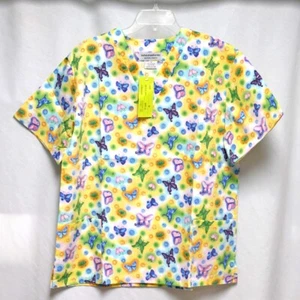 Women's Butterfly Scrubs Top - size Medium (M) - Natural Uniforms - Picture 1 of 3