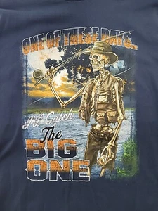 One Of These Days.. I'll Catch The Big One Sz M Funny Fisherman Gildan Skelton  - Picture 1 of 10