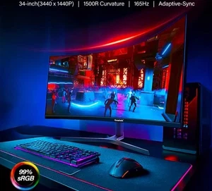 Gawfolk 34 Pulgadas Ultrawide Curved Gaming Monitor, Pantalla 165Hz 3440x1440 - Imagen 1 de 1