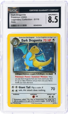 2002 Pokemon Legendary Collection Dark Dragonite Holo #5 CGC 8.5 - Image 1 of 2