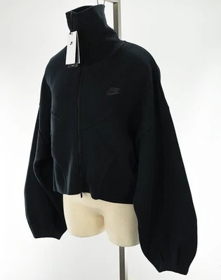 Chaqueta corta NIKE para mujer negra holgada Tech polar cremallera completa XL NUEVA CON ETIQUETAS Foto 1 de 2