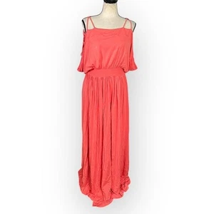 Ingrid & Isabel Maxi Dress Women's Med Maternity Coral Empire Waist Strappy RTR - Picture 1 of 11