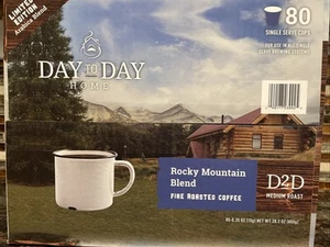 Coffee Pods Single Serve Day To Day 80 Count Rocky Mtn Medium Roast. - Picture 1 of 4