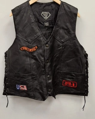 Chaleco Bicker con Parches Diamond Plate Para Hombre Negro Talla 2XL Chaleco Foto 1 de 4