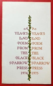 Diane Wakoski. ABALONE. Black Sparrow Press Year's End Poem.Keepsake for 1974/75 - Picture 1 of 5