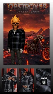 DIXXON Destroyer Hooded Flannel Jacket Men’s Large TALL LT SOLD OUT BNIB 🔥 - Picture 1 of 4