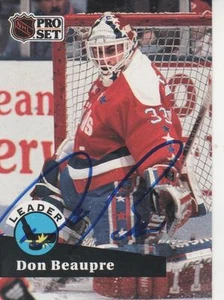 PROSET #601 FIRMADO DON BEAUPRE 1991-92 - WASHINGTON CAPITALS - Imagen 1 de 1