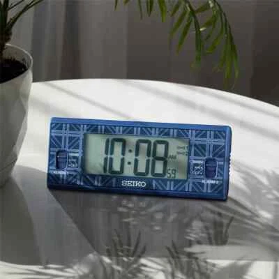 Seiko Digital Dual Alarm Clock QHL099 calendar thermometer hygrometer backlight - Image 1 of 4