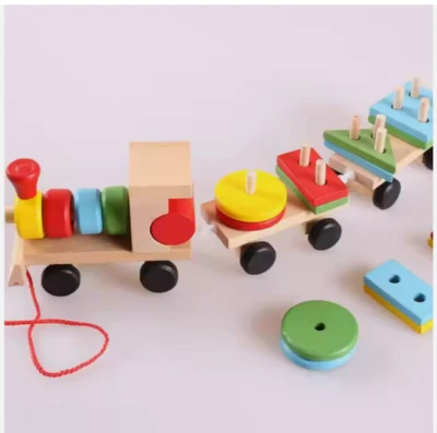 BARYA Holzspielzeug Holzzug (Montessori) Sortier und Lernspiel ab 2 Jahren pädagogisch