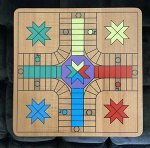 Game House 10 Game Doubleside Wood Game Board Pachisi Snakes & Ladders Cardinal - Picture 1 of 7