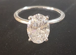 14K Weißgold Lab Created Diamant Verlobungsring zertifiziert 2 Karat Größe 4,5 - Bild 1 von 15